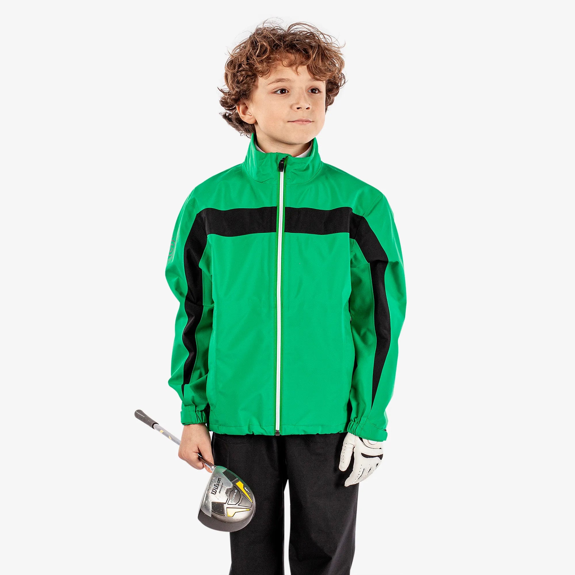 Robert is a Waterproof golf jacket for Juniors in the color Golf Green(1)