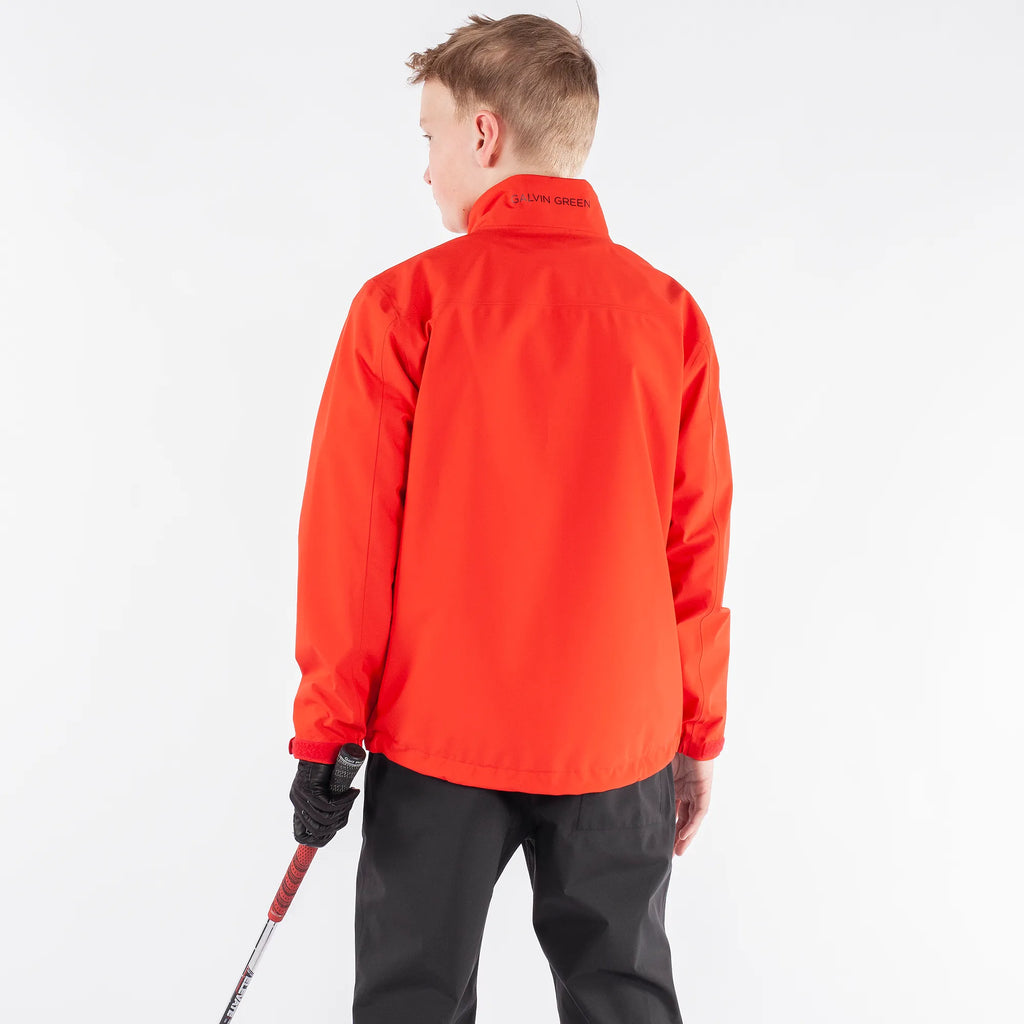 Robert is a Waterproof golf jacket for Juniors in the color Red(4)