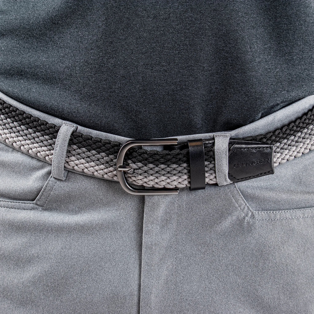 Will is a Elastic golf belt in the color Black/Forged Iron/Sharkskin(2)